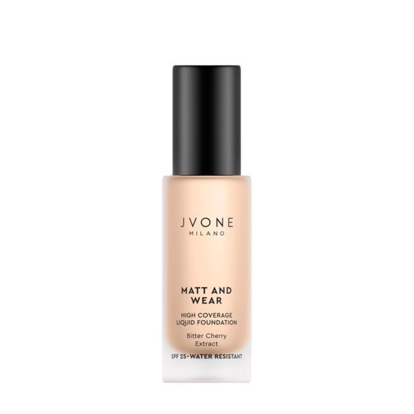 Fond de ten cu acoperire completă și SPF 25, Matt and Wear Jvone Milano 20 ml - NW25
