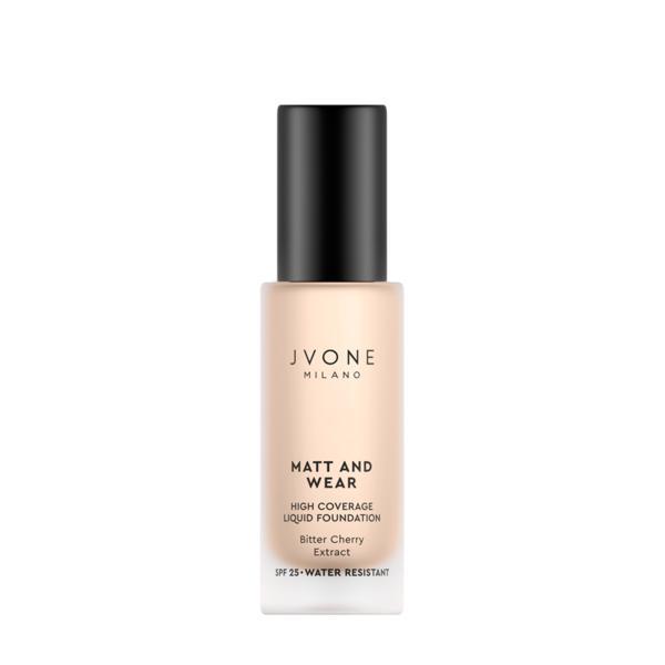 Fond de ten cu acoperire completă, SPF 25, Matt and Wear Jvone Milano 20 ml - NC25