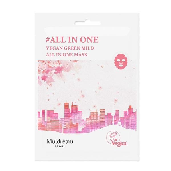 Masca de Fata Vegana, Hidratanta - Muldream Vegan Green Mild All-in-One Mask, 25 ml