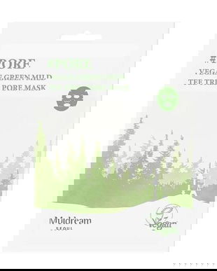 Masca de Fata Vegana, Purifianta cu Arbore de Ceai - Muldream Vegan Green Mild Tea Tree Pore Mask, 25 ml