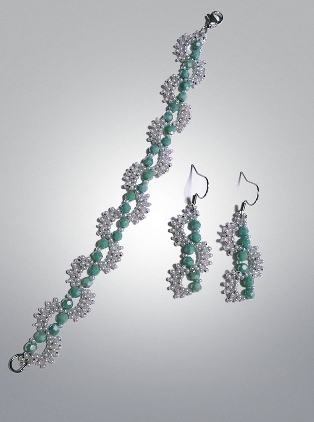 Set Turquoise Mist brățară și cercei
