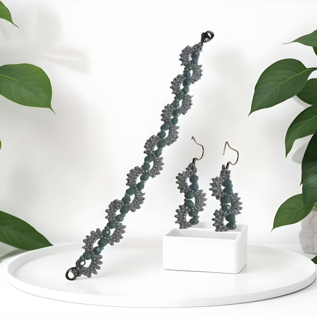 Set Turquoise Mist brățară și cercei