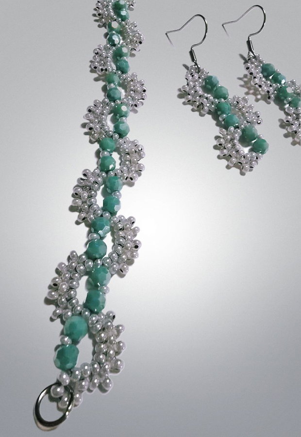 Set Turquoise Mist brățară și cercei