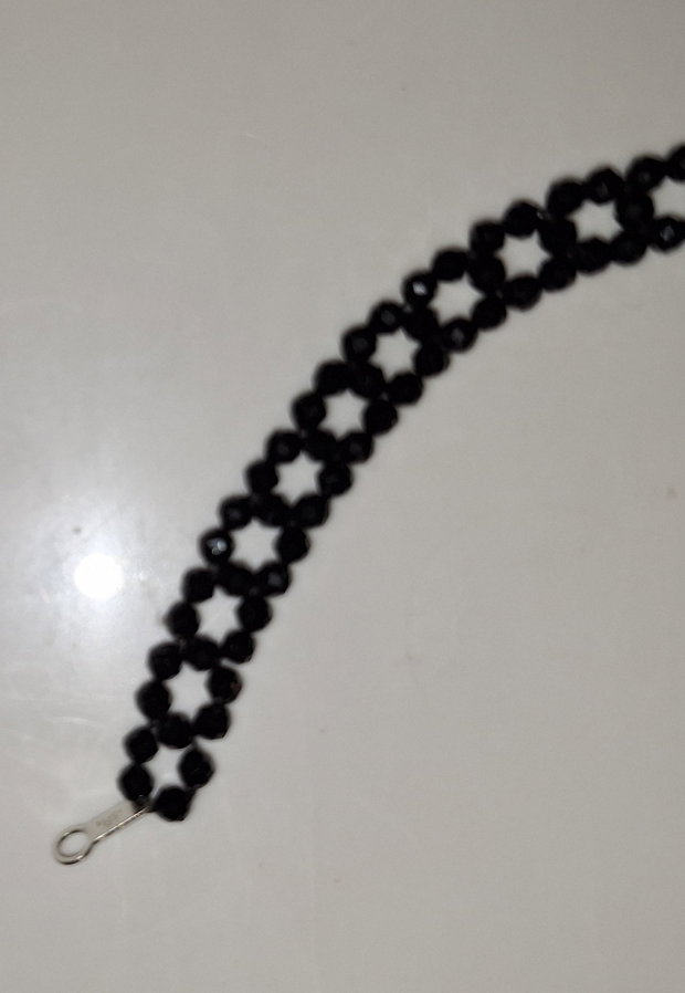 Spinel negru cu încheietoare argint 925 unicat, brățară.
