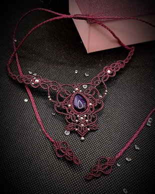 Colier Victorian Fairy Frunze cu Ametist