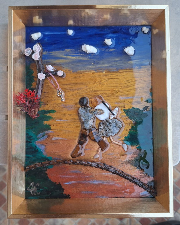 Pictira de mana,Tablou