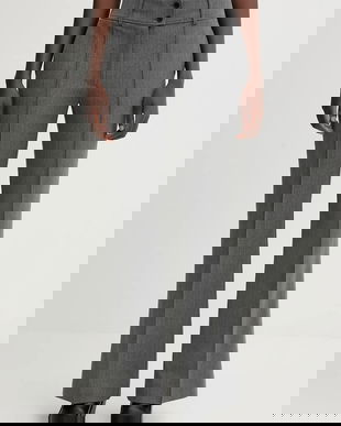 AllSaints pantaloni ASTRA culoarea gri, drept, high waist, W042QD