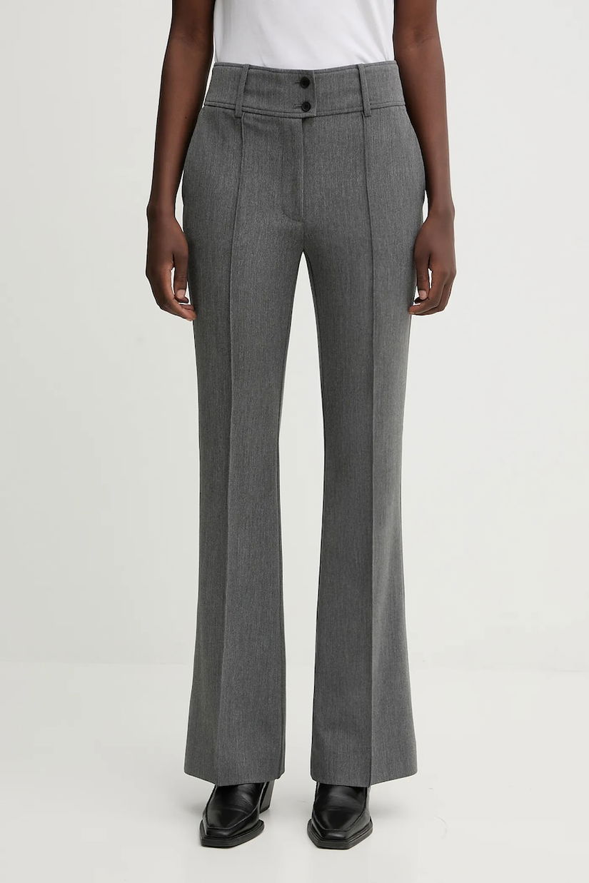 AllSaints pantaloni ASTRA culoarea gri, drept, high waist, W042QD