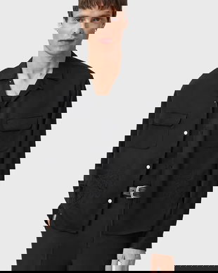 AllSaints cămașă culoarea negru, regular, M064SD