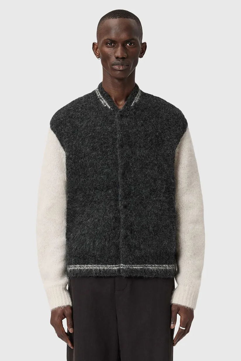 AllSaints cardigan cu alpaca culoarea gri, M032KD