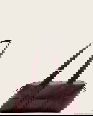 AllSaints poșetă de piele culoarea bordo, W493XD