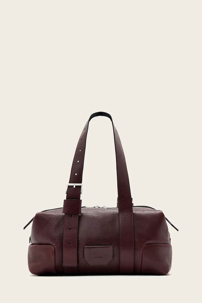 AllSaints poșetă de piele culoarea bordo, W493XD