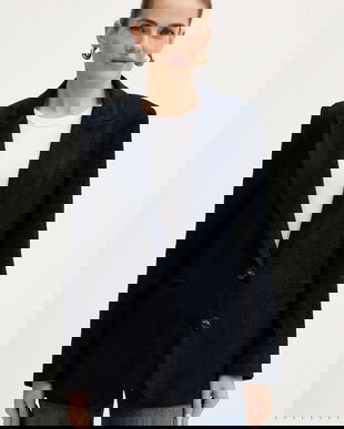 Haveone sacou culoarea bleumarin, un singur rând de nasturi, uni, JCB-P002