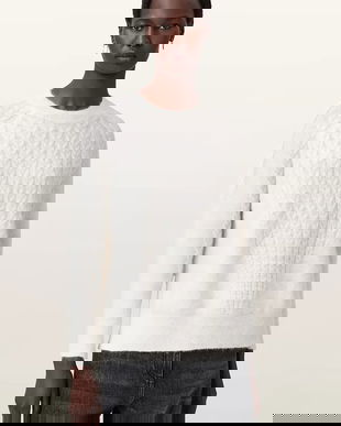 AllSaints pulover din amestec de mohair KIT culoarea alb, light, W014KD