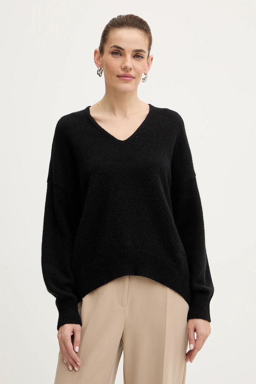 BOSS Orange pulover din amestec de lână culoarea negru, 50550464