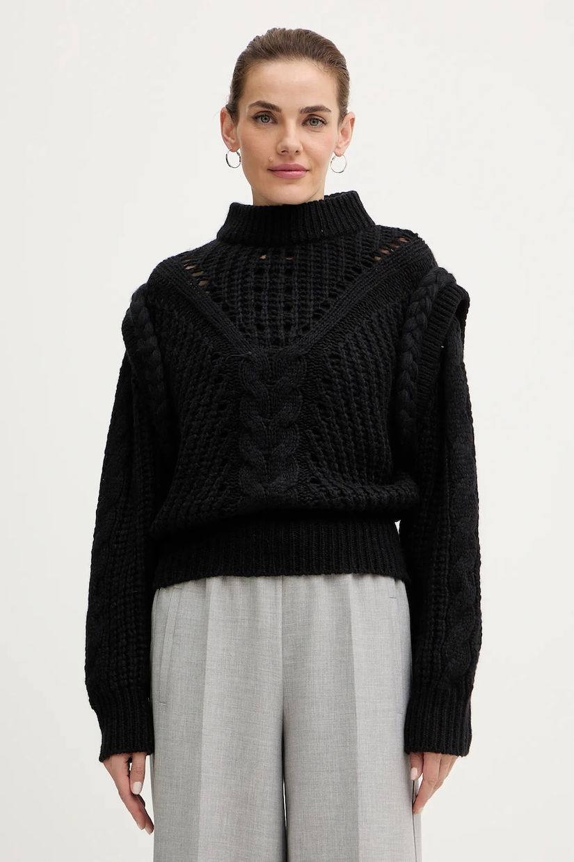 BOSS Orange pulover din amestec de lână culoarea negru, 50548951