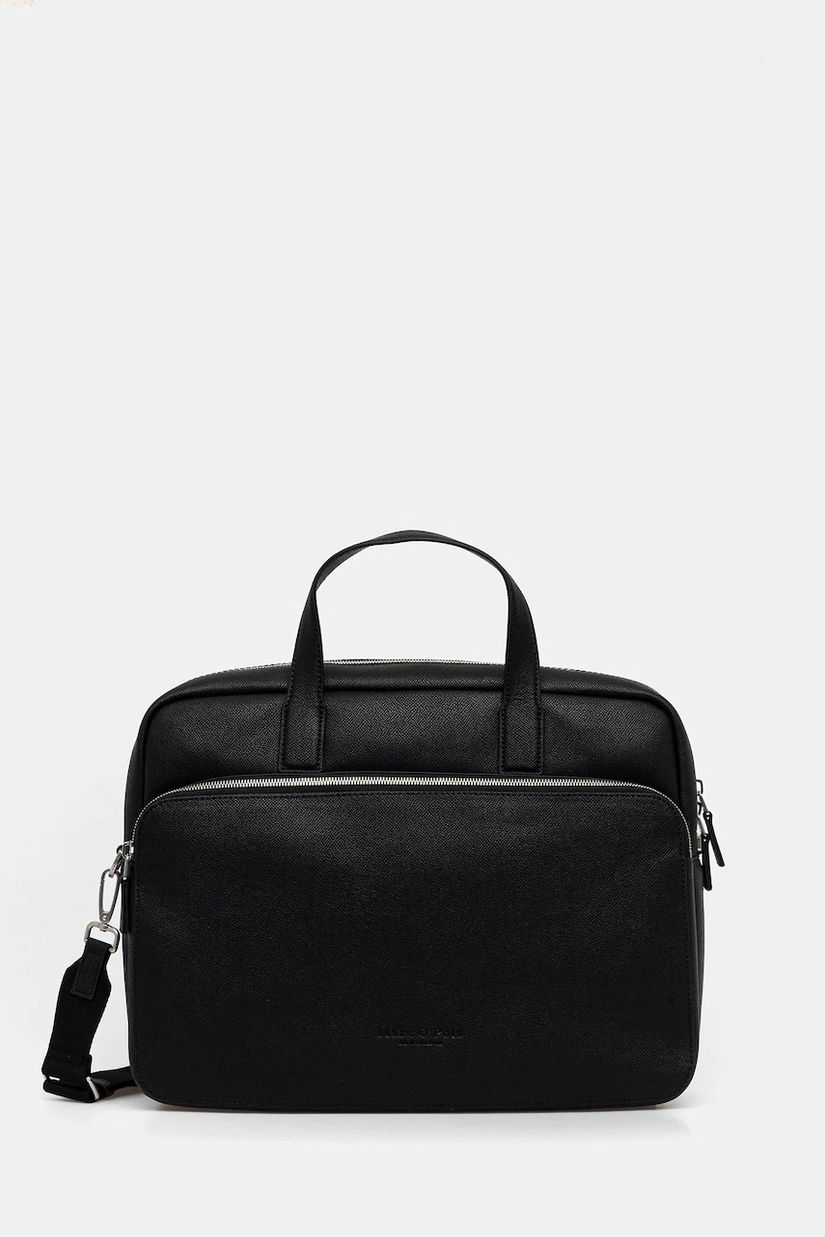 Marc O'Polo geanta pentru laptop din piele culoarea negru, 5000009083