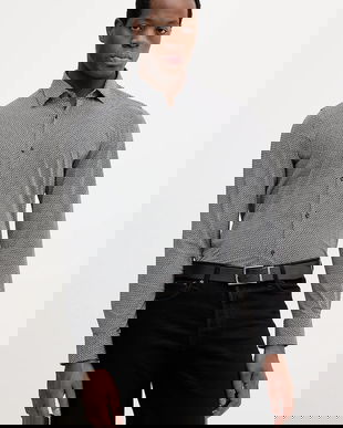 BOSS camasa culoarea negru, cu guler clasic, slim, 50556102