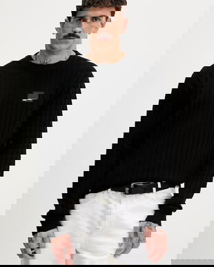 Karl Lagerfeld Jeans pulover culoarea negru, B1M18022