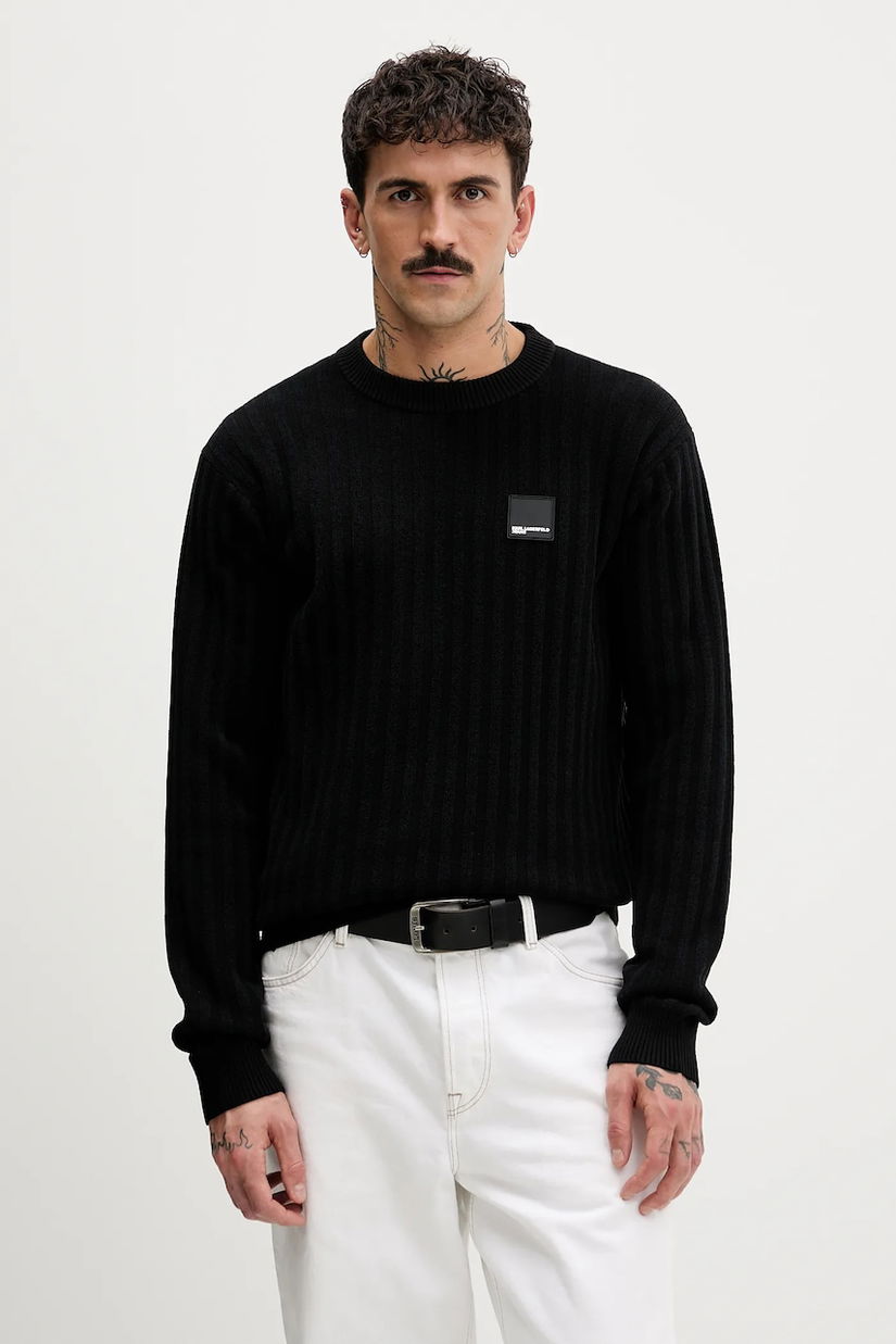 Karl Lagerfeld Jeans pulover culoarea negru, B1M18022