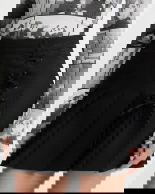 Karl Lagerfeld Jeans fusta culoarea negru, mini, evazati, B1W12020