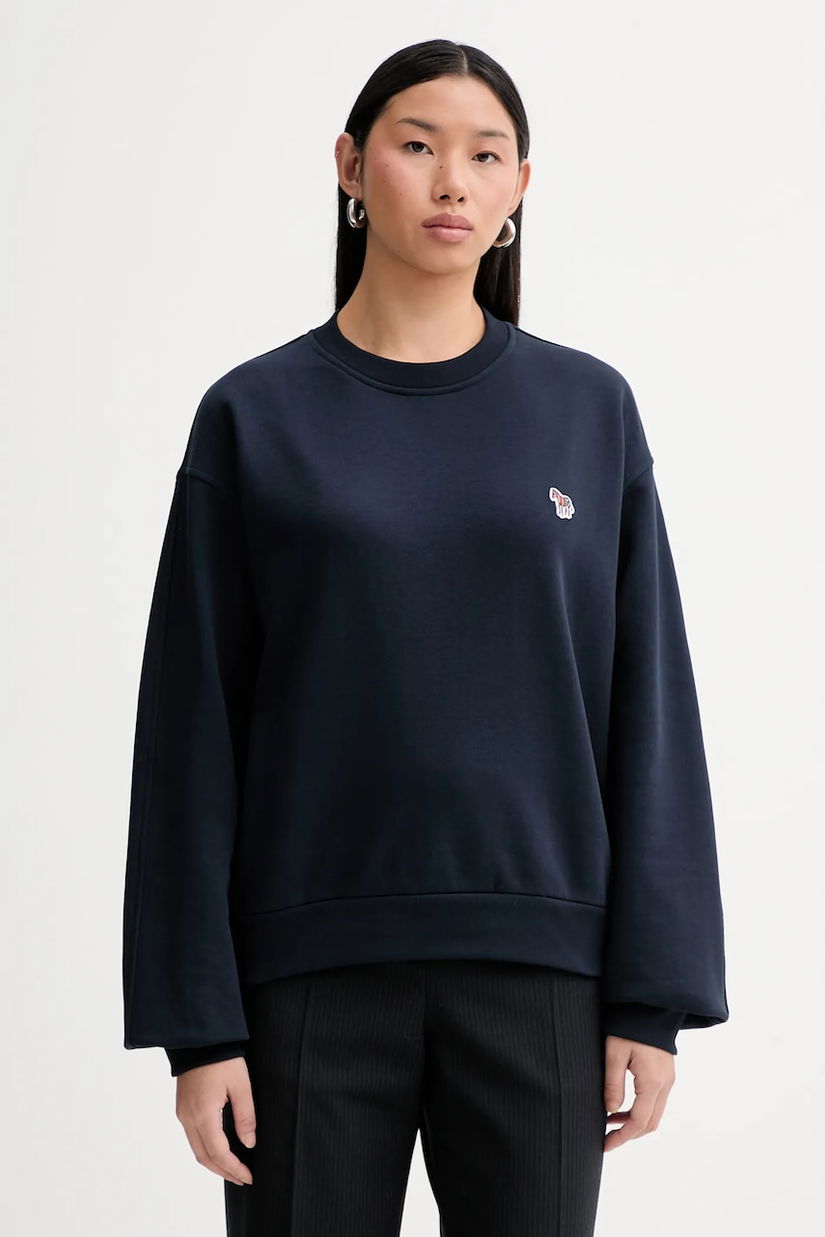 PS Paul Smith hanorac de bumbac culoarea albastru marin, cu imprimeu, W2R-352V-V21116