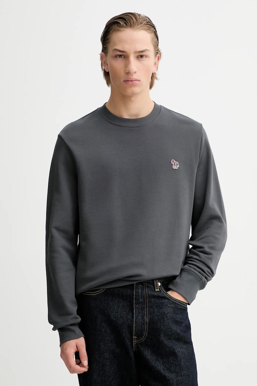 PS Paul Smith hanorac de bumbac culoarea gri, neted, M2R-027RZ-V21116