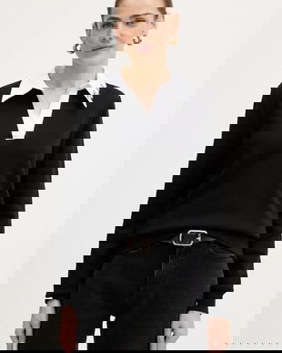 Karl Lagerfeld bluza culoarea negru, neted, B1W20020