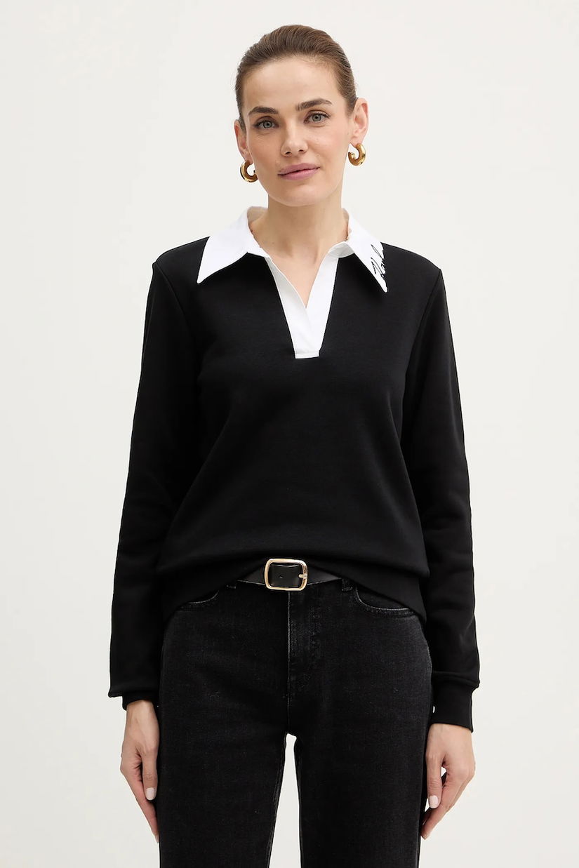 Karl Lagerfeld bluza culoarea negru, neted, B1W20020