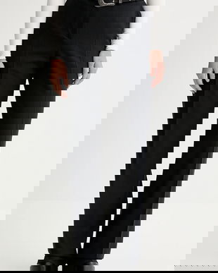 IRO pantaloni cu lână WM23GAYLOR culoarea negru, lat, medium waist, GAYLOR