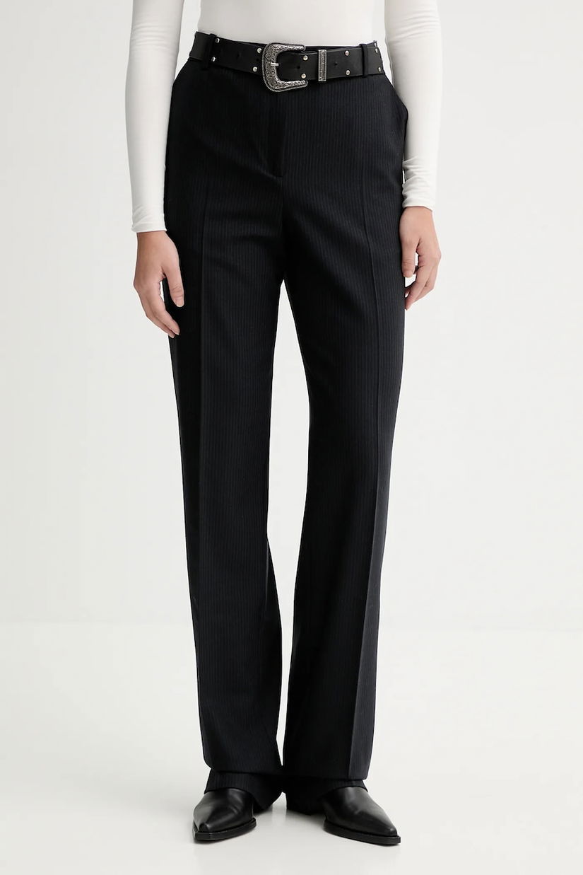 IRO pantaloni cu lână WM23GAYLOR culoarea negru, lat, medium waist, GAYLOR