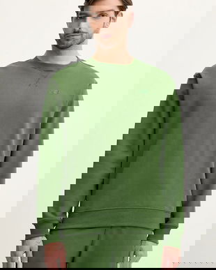 New Balance hanorac de bumbac culoarea verde, MT41506DAE