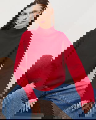 Medicine pulover culoarea rosu, light, cu turtleneck