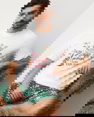 Medicine pijamale de bumbac culoarea alb, modelator