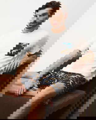 Medicine pijamale de bumbac culoarea bej, modelator