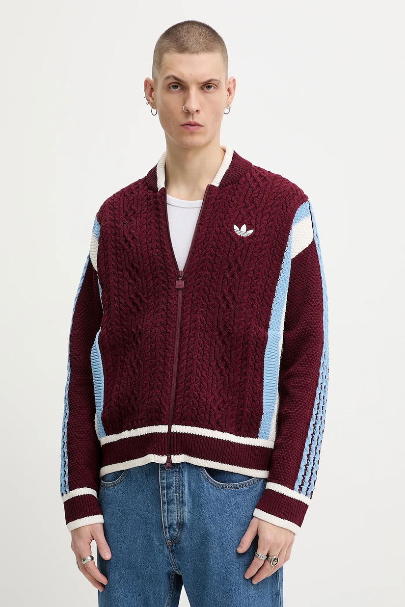 adidas Originals cardigan Wicons culoarea bordo, KR7633