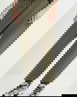 Hollister Co. pantaloni de trening culoarea verde, neted, KI334-5160-330