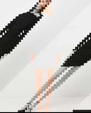 Medicine rochie culoarea negru, mini, mulata