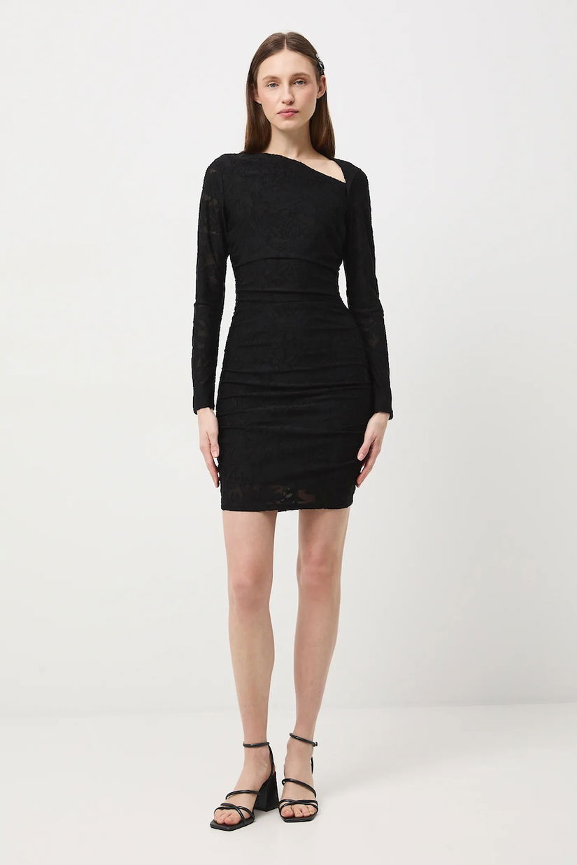 Medicine rochie culoarea negru, mini, mulata