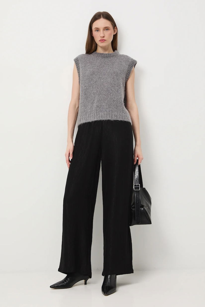 Medicine pantaloni culoarea negru, lat, medium waist