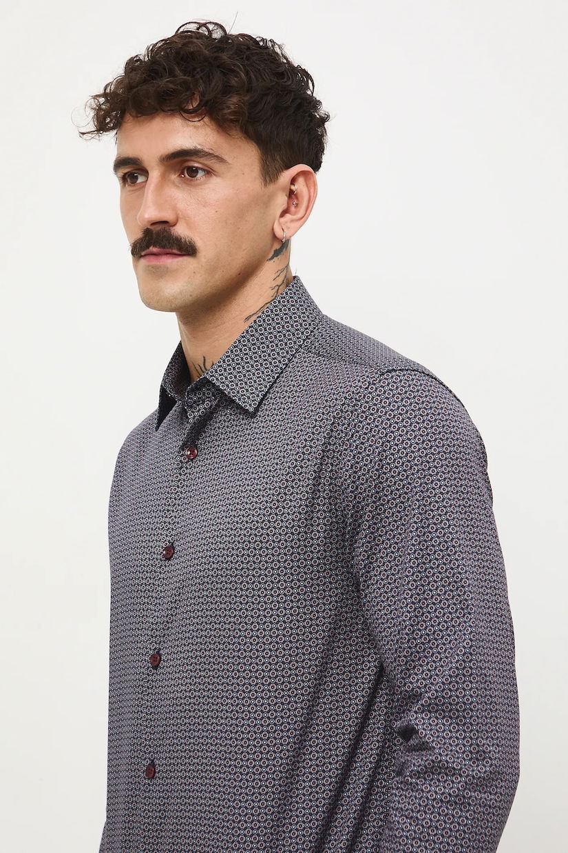 Medicine camasa din bumbac cu guler clasic, slim