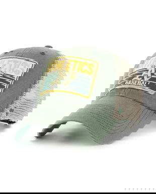 47 brand șapcă MLB Oakland Athletics Four Stroke culoarea verde, B-FRSTK18BXP-BTB