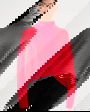 Marc O'Polo pulover de bumbac culoarea roșu, light, cu turtleneck, 600600660271