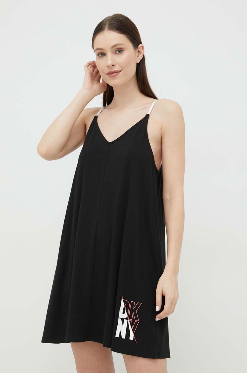 Dkny camasa de pijama femei, culoarea negru