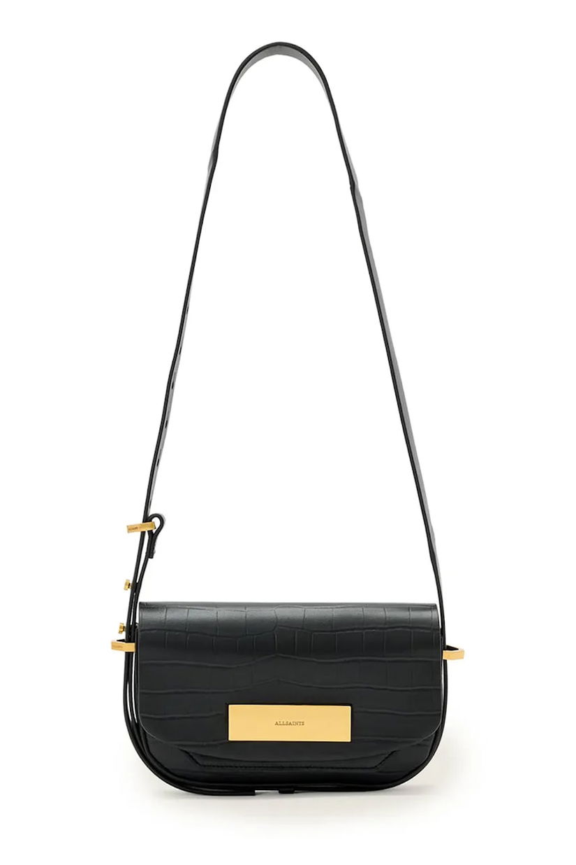 AllSaints poșetă de piele culoarea negru, W569XD