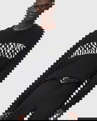 AllSaints pulover din amestec de lână de alpaca culoarea negru, M044KD