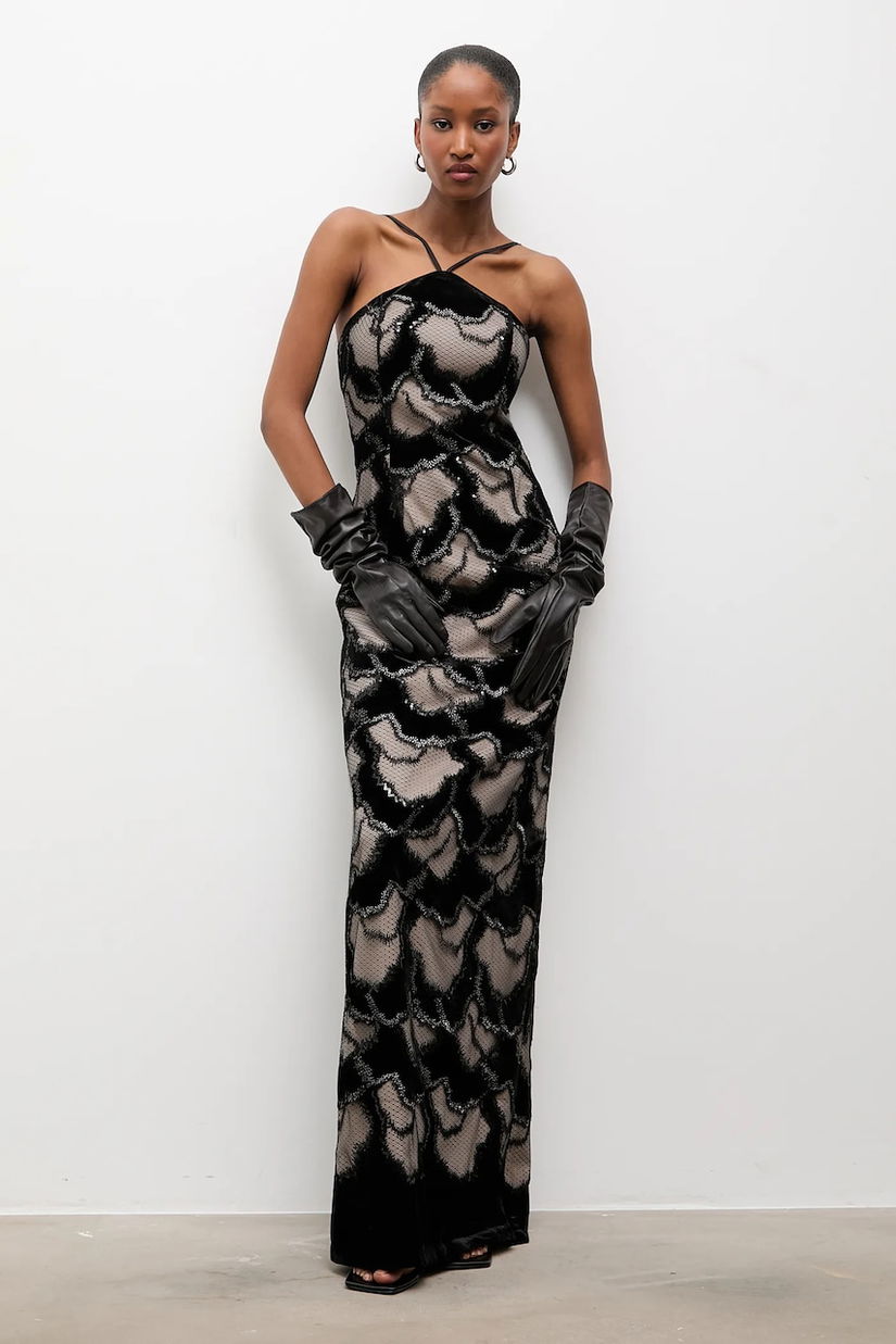 Answear.LAB rochie culoarea bej, maxi, drept