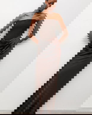 Answear.LAB rochie culoarea maro, maxi, mulata