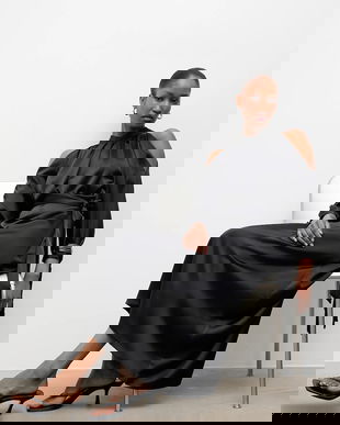 Answear.LAB rochie culoarea negru, midi, evazati