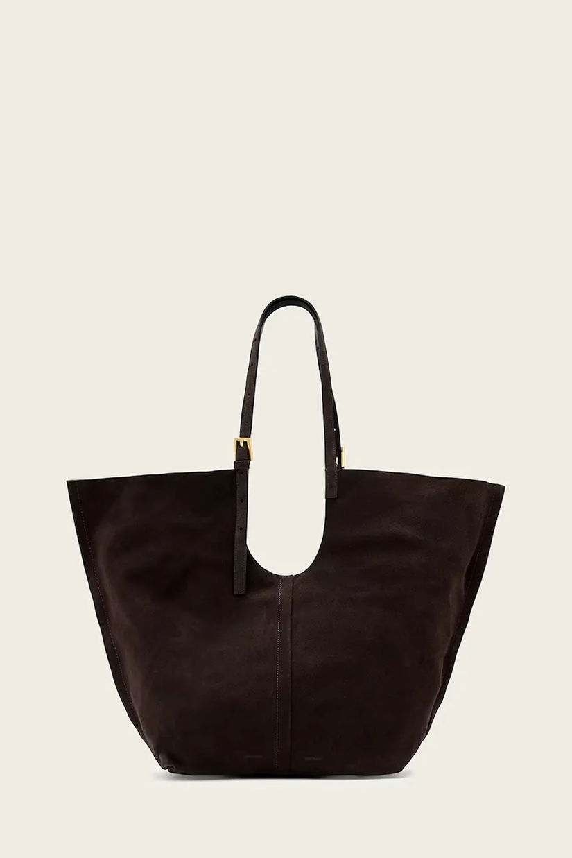 AllSaints geantă de piele întoarsă ARA culoarea maro, W338XC